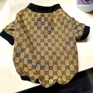 Tan Gucci dog zip up jacket